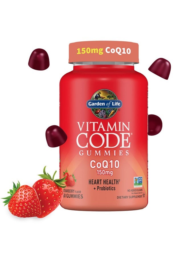Garden of Life - Coq10 Gummies Coenzymeq10 For Heart Healthenergy Production &Healthy Aging+Prebiotics & Probiotics For Digestionvitamin Code Nongmoglutenfree60 Strawberry Gummies30 Day Supply - Image 1