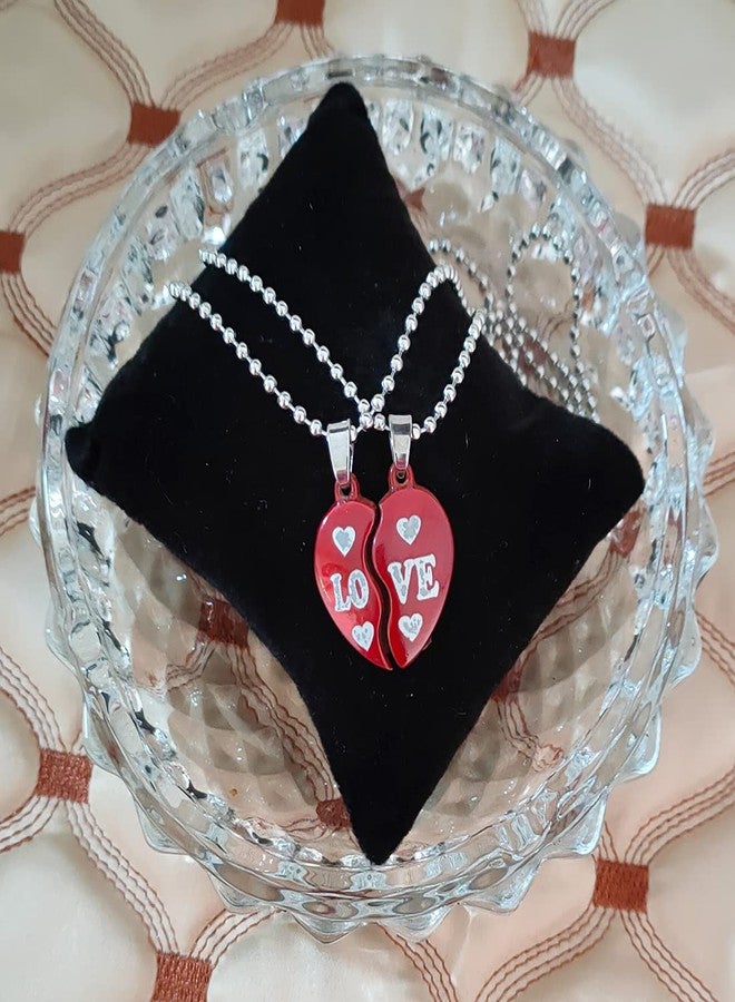 M Men Style His and Hers Lover Couple Love Heart Locket with Chain for Valentine's Day Gift Zinc, Metal Pendant Set for Men and Women - Image 4
