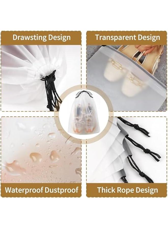 ميكسد RCCO 20 Pack Shoe Bags for Travel, 15.7 x 11.8 Clear Travel Shoe Bags for Packing, Large Waterproof Portable Drawstring Travel Shoe Storage Bag Travel Essentials Women for and Men - Image 4