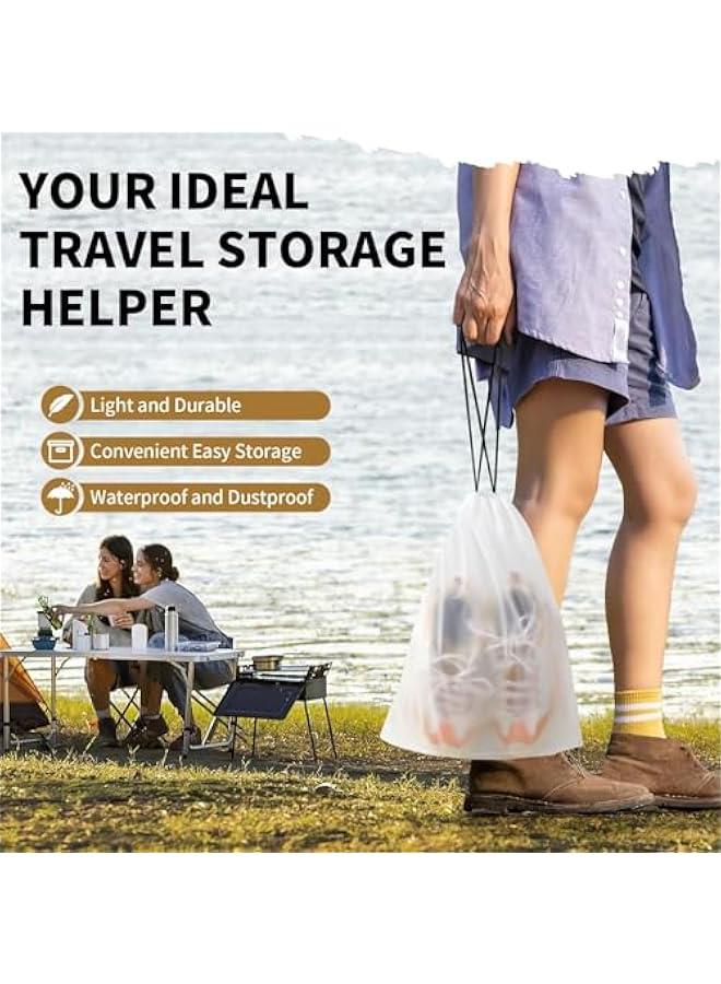 ميكسد RCCO 20 Pack Shoe Bags for Travel, 15.7 x 11.8 Clear Travel Shoe Bags for Packing, Large Waterproof Portable Drawstring Travel Shoe Storage Bag Travel Essentials Women for and Men - Image 5
