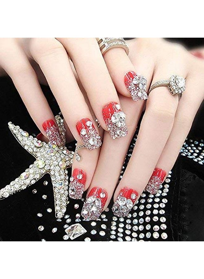 AD BEADS - 1440 Pieces Mixed Size No Hotfix Glue On Quality Glass Flatback Rhinestones Round Crystal Gems (25 Fuchsia) - Image 1
