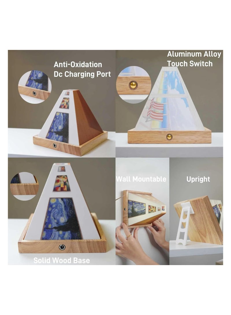 AL RAID 3D Naked Eye Vision Night Light - Creative Wall-Mounted Decorative LED Lamp, Three-Dimensional Visual Effect, Plug-in Night Light for Home, Study, Office, and Art Gallery (Gallery, charging) - Image 2