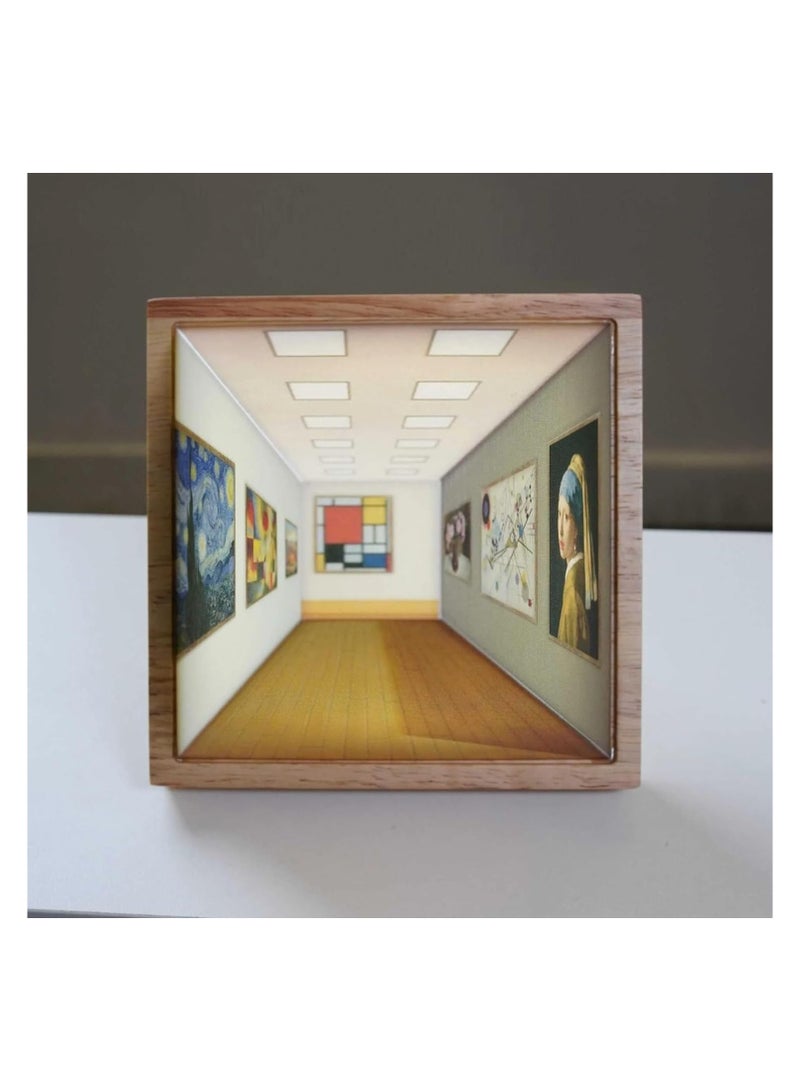 AL RAID 3D Naked Eye Vision Night Light - Creative Wall-Mounted Decorative LED Lamp, Three-Dimensional Visual Effect, Plug-in Night Light for Home, Study, Office, and Art Gallery (Gallery, charging) - Image 3