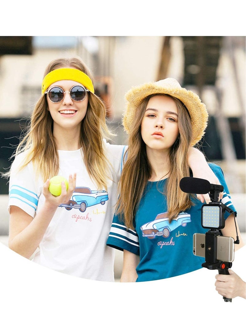 Vlogging Live Streaming Kit with Microphone & Tripod – Complete Black Set for Professional Content Creation - Image 2