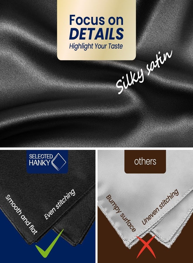 Selected Hanky Satin Pocket Square for Men Solid Color, Textile Handkerchiefs - Image 2