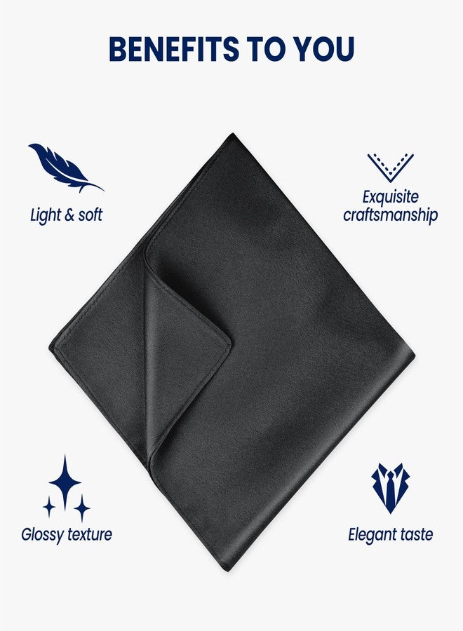 Selected Hanky Satin Pocket Square for Men Solid Color, Textile Handkerchiefs - Image 4