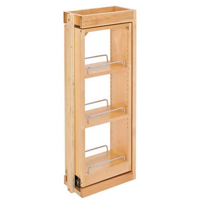 RevAShelf Kitchen Cabinet Pullout Wall Filler Wooden Organizer Slide Out Pantry Storage wSoftClose in Multiple Sizes Maple Wood 432WFBBSC306C