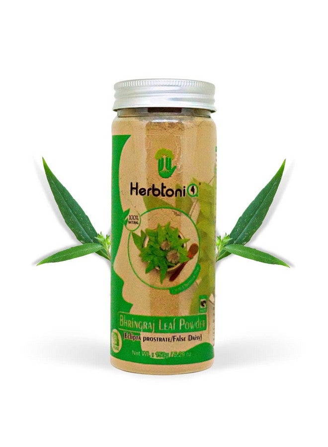 Herbtoniq Organic Bhringraj Powder For Natural Hair Growth Mask, Hair Fall Control, And Dandruff - Make Diy Hair Pack And Oil - Ayurvedic Eclipta Alba - Men And Women - 150G - Image 1