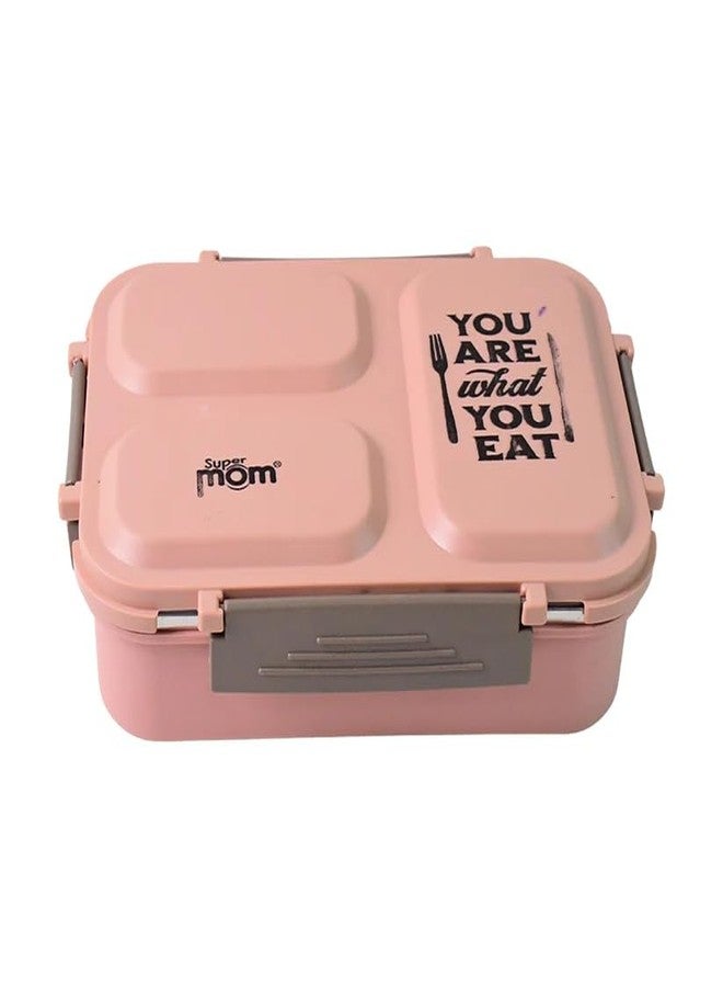 SUPERMOM Lunch Box - Inner Stainless Steel Insulated Containers, Tiffin Box with Clip Lock Lid & 3 Compartment, Multipurpose, Leak-Proof & Airtight Lunch Box for Office Use, School and Travel (1 Pc) - Image 4