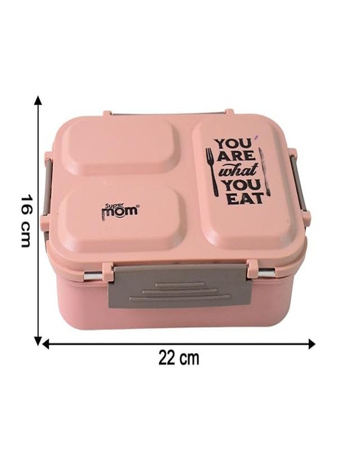 SUPERMOM Lunch Box - Inner Stainless Steel Insulated Containers, Tiffin Box with Clip Lock Lid & 3 Compartment, Multipurpose, Leak-Proof & Airtight Lunch Box for Office Use, School and Travel (1 Pc) - Image 5