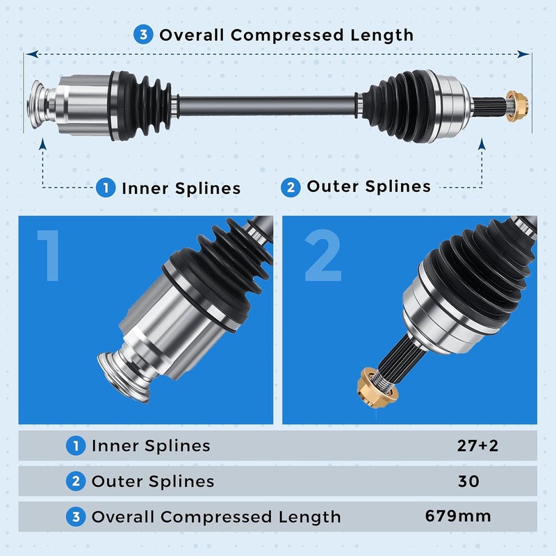 Bode-man Front RIGHT Passenger Side CV Axle Shaft Assembly for Honda Odyssey and Ridgeline AWD - Image 5