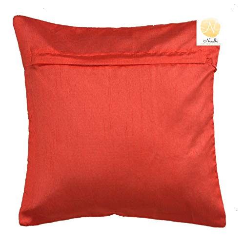 Nendle Velvet Plain Decorative Soft Texture Cushion Cover - Pack of 5, 16x16 Inch | Soft Smooth Solid Fabric | Square Pillow Covers for Bed, Sofa, Office Chair & Seat, Home Décor (Red) - Image 3