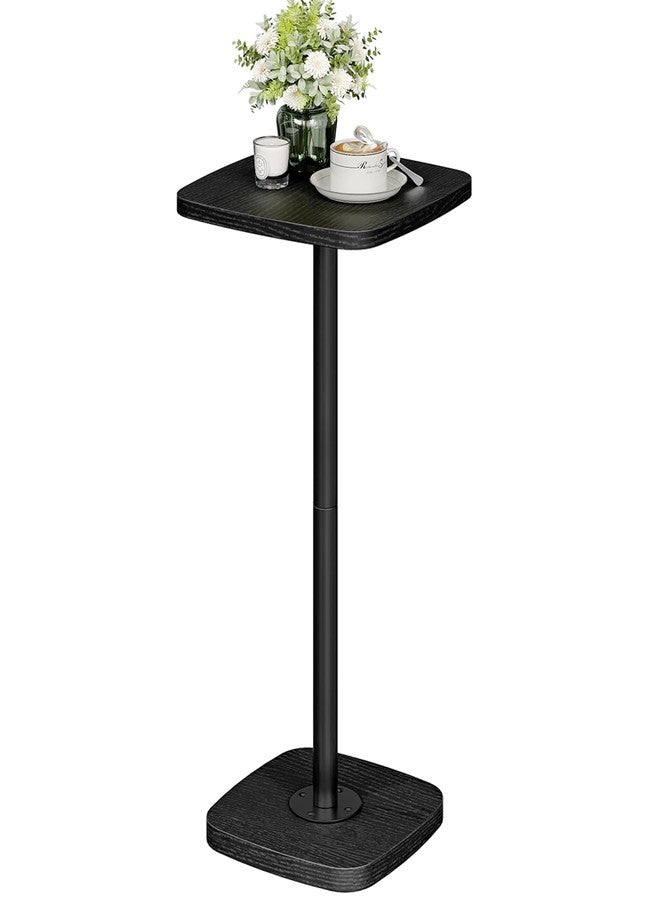CHOEZON Small Side Table, Drink Table for Small Spaces, Square Martini Table with Pedestal, for Living Room, Bedroom, Black TBZ24BB - Image 1