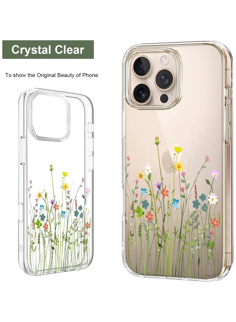 For iPhone 15 Pro Max Case Clear with Design Embossed Floral Pattern Soft TPU Bumper Slim Protective 6.7 Inch (Flower Bouquet) - Image 3