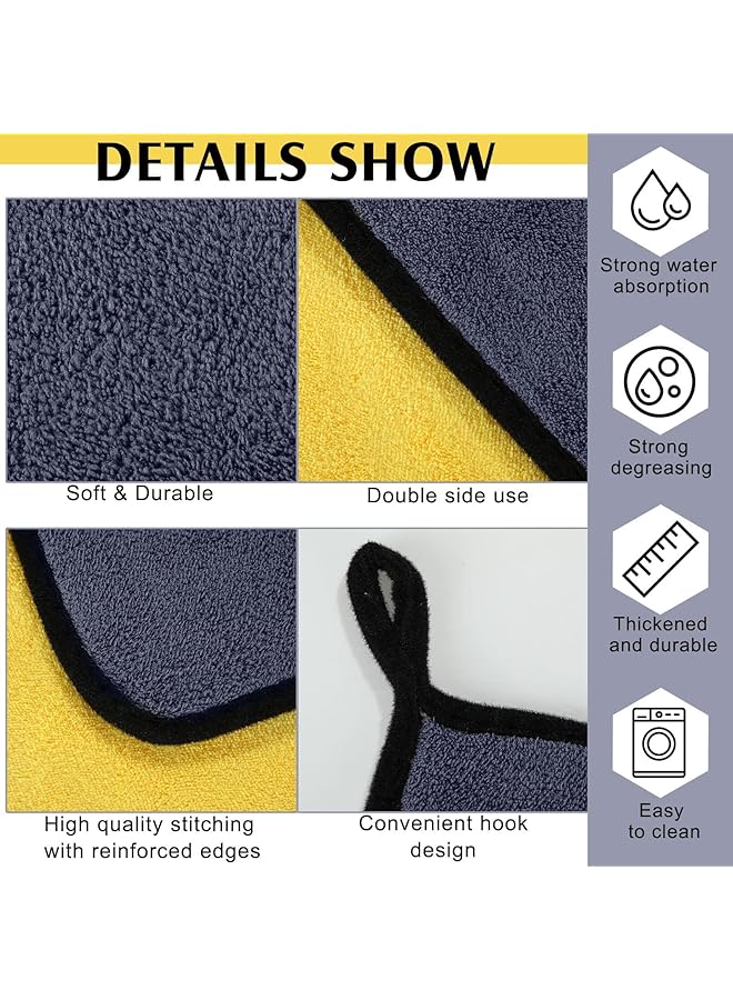 X spring Car 12 12 Inch Microfiber Towels, 6 Pcs Reusable Quick Drying Absorbent Towels For Auto, Home, Kids, Pets And More - Image 3