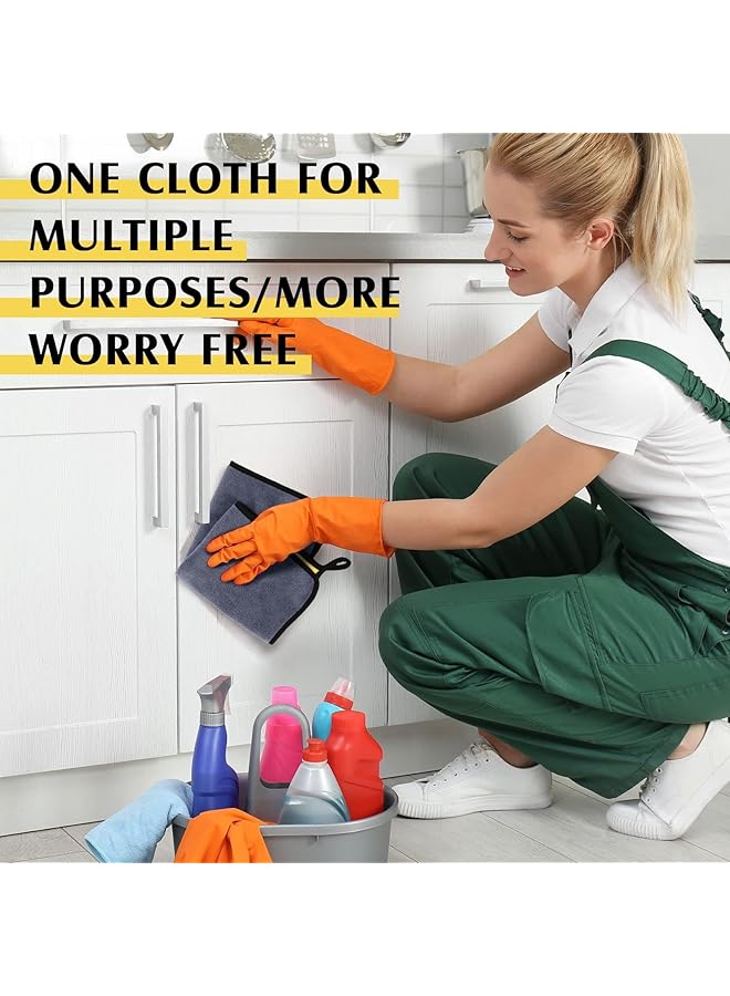 X spring Car 12 12 Inch Microfiber Towels, 6 Pcs Reusable Quick Drying Absorbent Towels For Auto, Home, Kids, Pets And More - Image 5