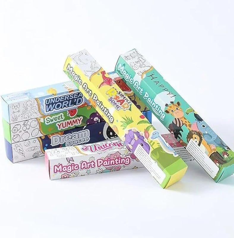 Magic Art Painting Roll CD-8810, Kids Colouring Activity Set with Animal Designs, Multiple Theme Options
