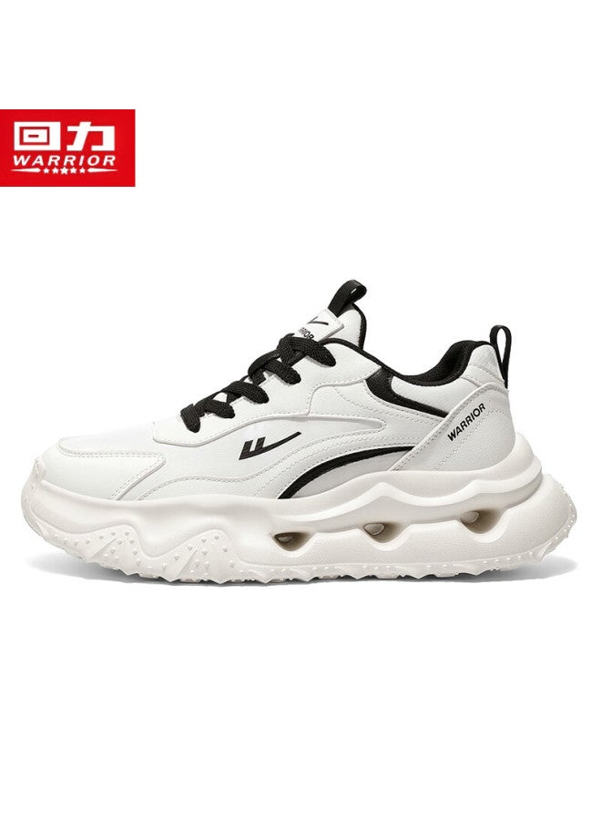 Warrior Men's Sports Shoes Autumn Winter New Non-slip Height Increasing Thick Sole Casual Versatile Shoes For Men Beige/black Size 41