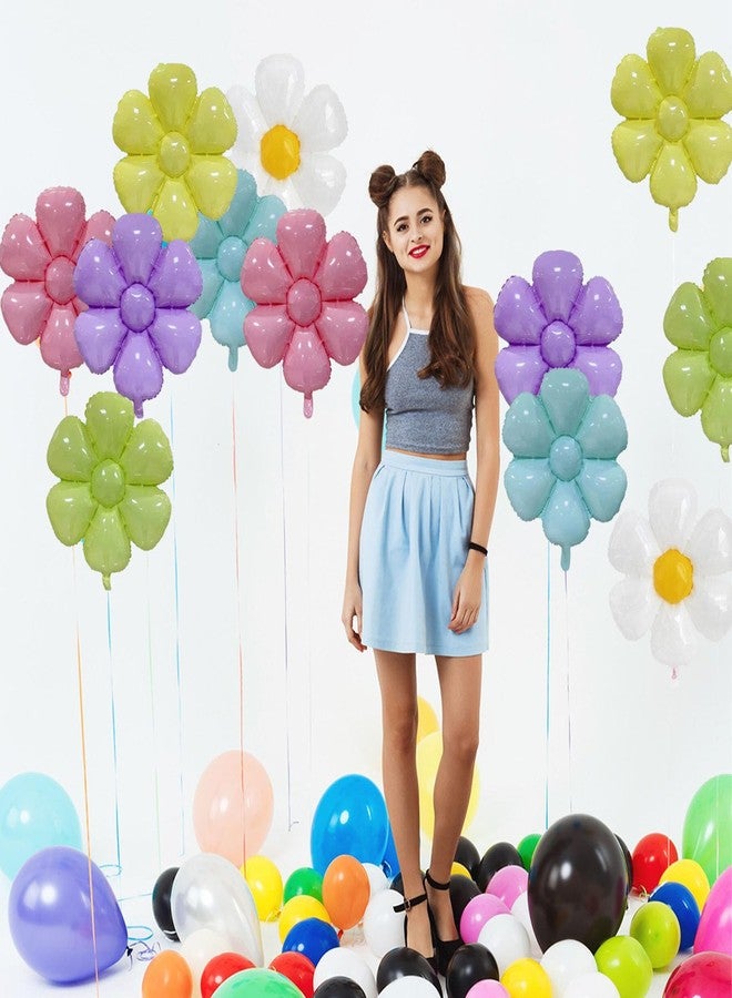 Chictry 12 Pcs Daisy Balloons Colorful Flower Theme Party Supplies Kids Girls Birthday Wedding Baby Shower Party Decoration - Image 3