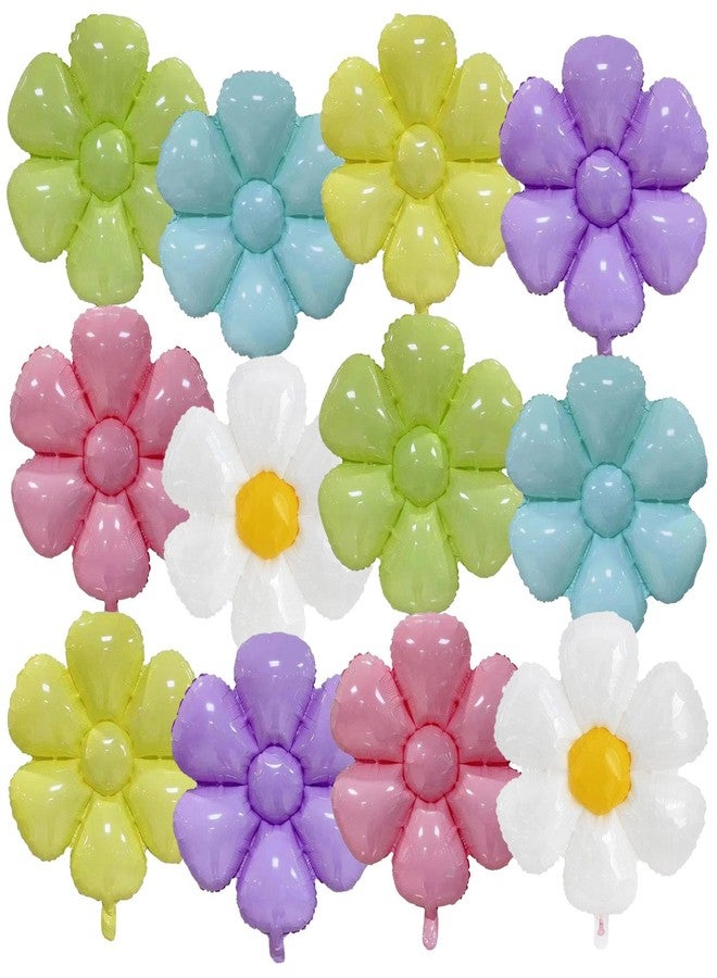 Chictry 12 Pcs Daisy Balloons Colorful Flower Theme Party Supplies Kids Girls Birthday Wedding Baby Shower Party Decoration - Image 1