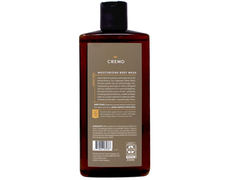 Cremo Rich-Lathering Vintage Suede Body Wash, A Vintage Suede with Notes of White Moss and Rich Amber, 16 Fl Oz (Pack of 2) - Image 3