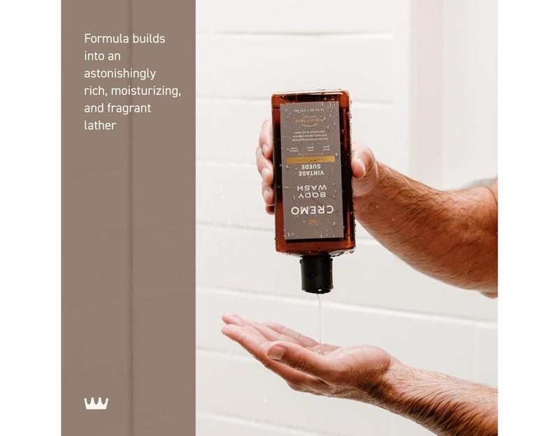 Cremo Rich-Lathering Vintage Suede Body Wash, A Vintage Suede with Notes of White Moss and Rich Amber, 16 Fl Oz (Pack of 2) - Image 5