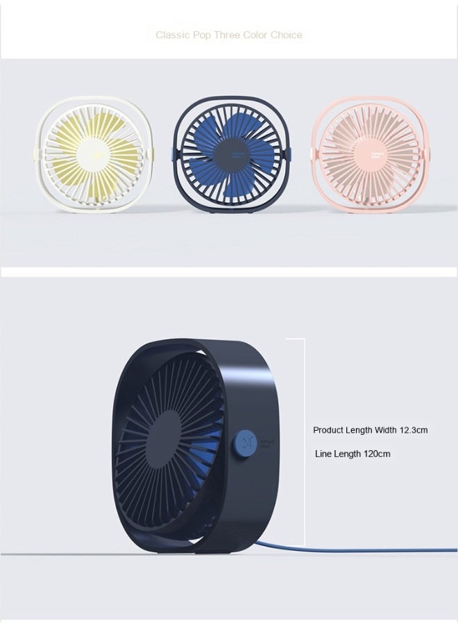 NIBEMINENT Personal USB Desk Fan,3 Speeds Portable Desktop Table Cooling Fan Powered by USB,Strong Wind,Quiet Operation,for Home Office Car Outdoor Travel (White)  - Image 3