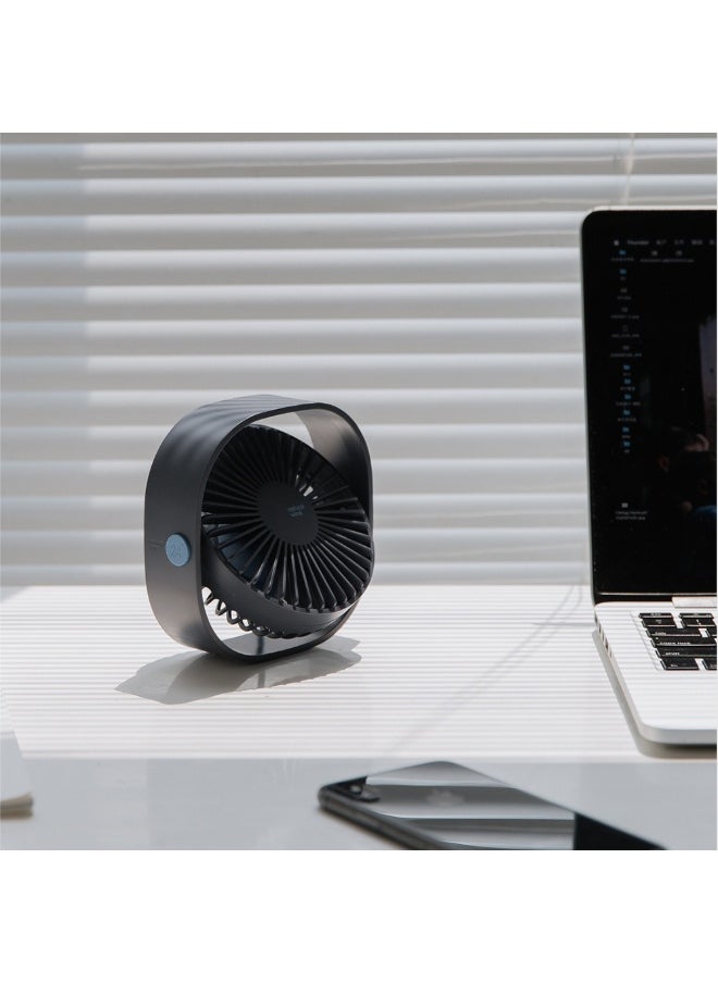 NIBEMINENT Personal USB Desk Fan,3 Speeds Portable Desktop Table Cooling Fan Powered by USB,Strong Wind,Quiet Operation,for Home Office Car Outdoor Travel (White)  - Image 2