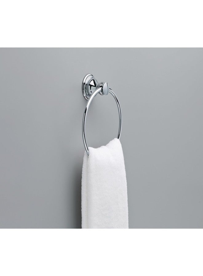 Delta Aubrey (1-Pack) Hand Towel Holder Polished Chrome Towel Racks for Bathroom Wall Round Towel Ring Holder for Bath Towel Hanger for Kitchen, Bathroom Accessories AUB46-PC - Image 2