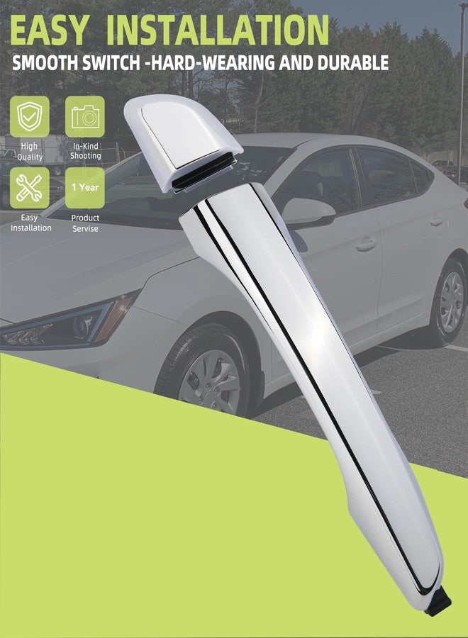 HONFQP Exterior Door Handle Rear Left Side Compatible with Hyundai Elantra 2017 2018 2019 2020 Replaces #82651-F2020 82652-F2050 - Image 2