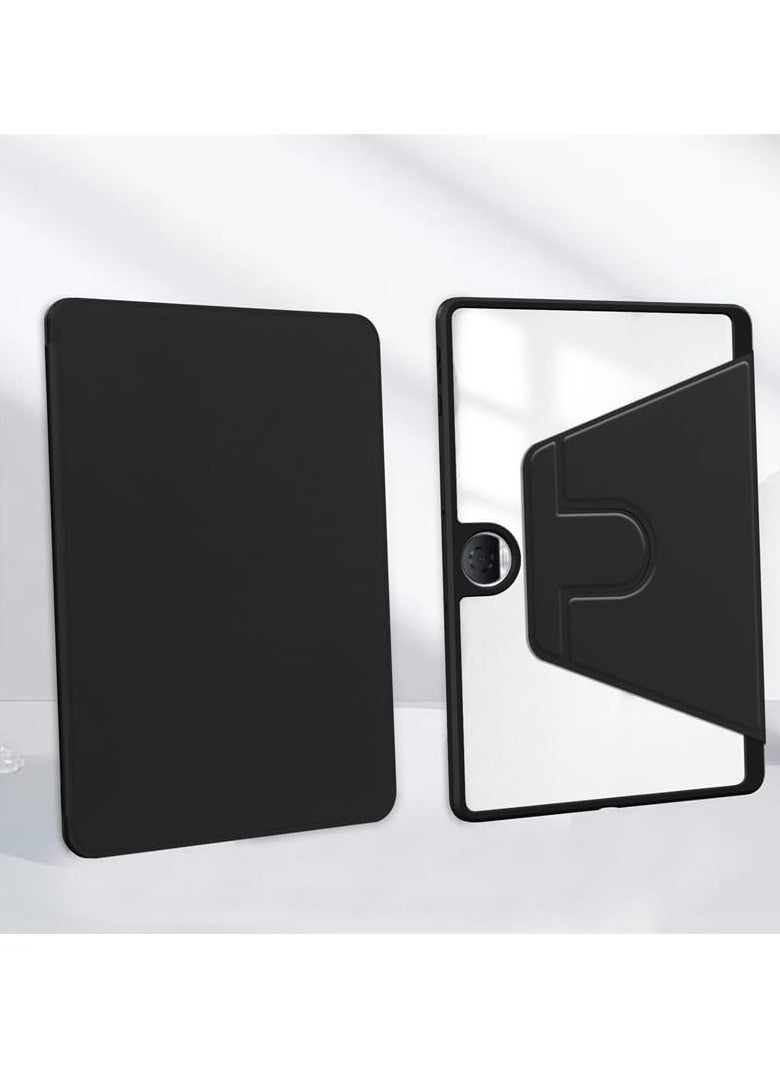 VKL - Case Compatible with Honor Pad 9 12.1 inch with Pen Holder, 360 Degree Swivel Stand Folio Flip Smart Tablet Cover Auto Sleep/Wake Tablet Case (Black) - Image 1