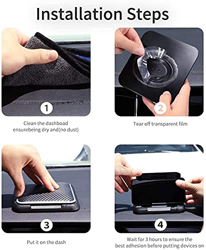 HOLD UP Mobile Car Holder Mount - Holdup Dashboard Cell Smartphones Holder For Car Universal Anti-Slip Silicone Suction Pad Dashboard Mount Stand Compatible With iPhone Samsung - Image 3
