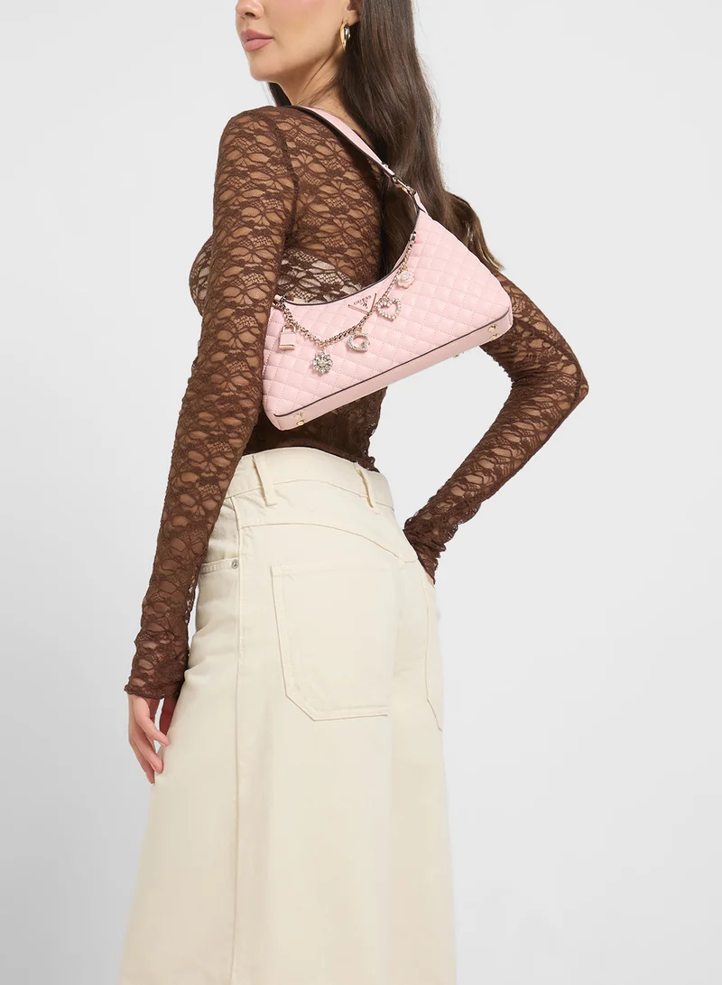 GUESS EVERLEE TOP ZIP SHOULDER BAG