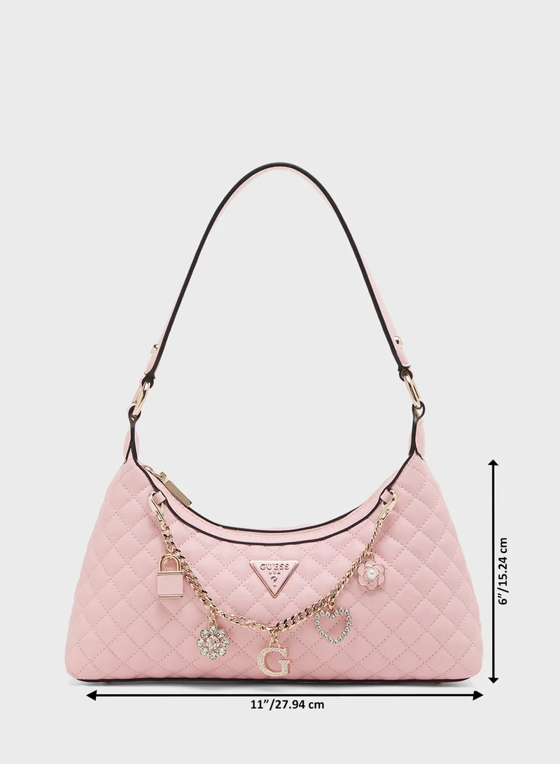 GUESS EVERLEE TOP ZIP SHOULDER BAG