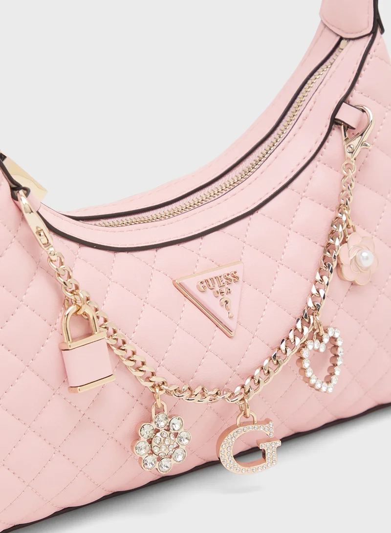 GUESS EVERLEE TOP ZIP SHOULDER BAG