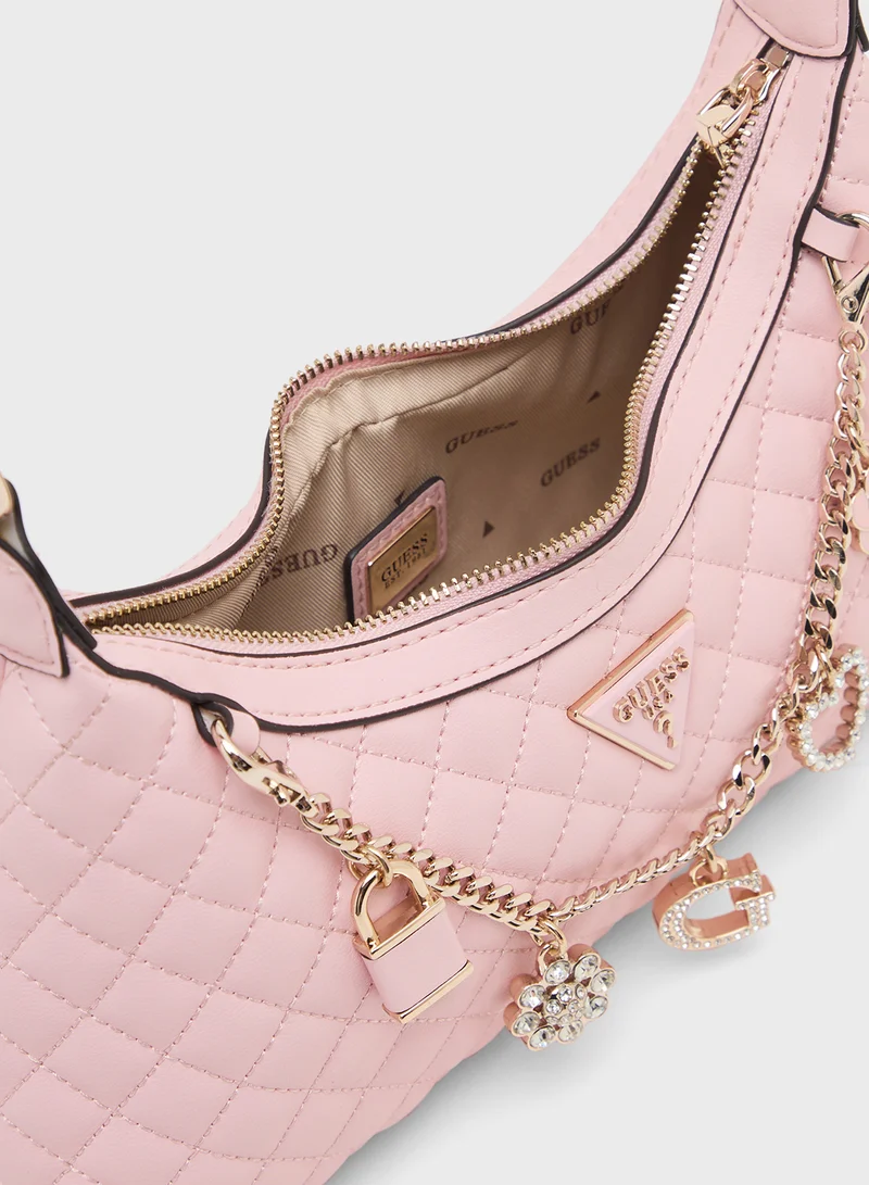 GUESS EVERLEE TOP ZIP SHOULDER BAG