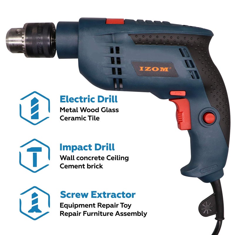 Izom ATC 1001 Drill Machine Kit Blue Matte Finish 110Pieces - Image 2