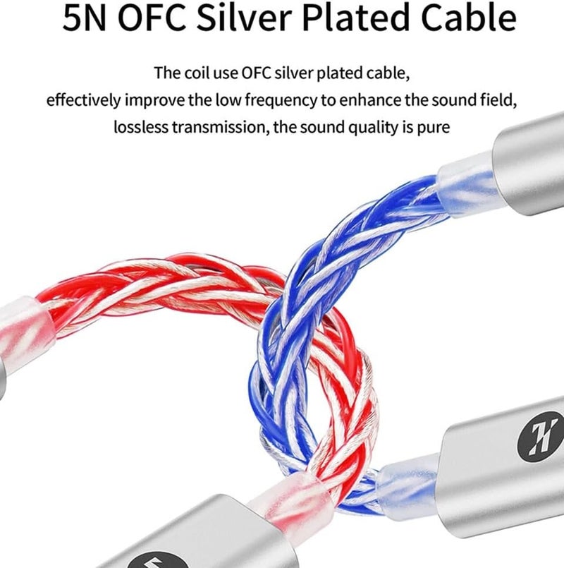 Girftu JCALLY JM6 Pro USB C Type-C to 3.5mm Dual DAC CX31993 MAX97220 Digital Audio Portable decoding amp HiFi DAC Mobile Headset Adapter (Silver Blue) - Image 4