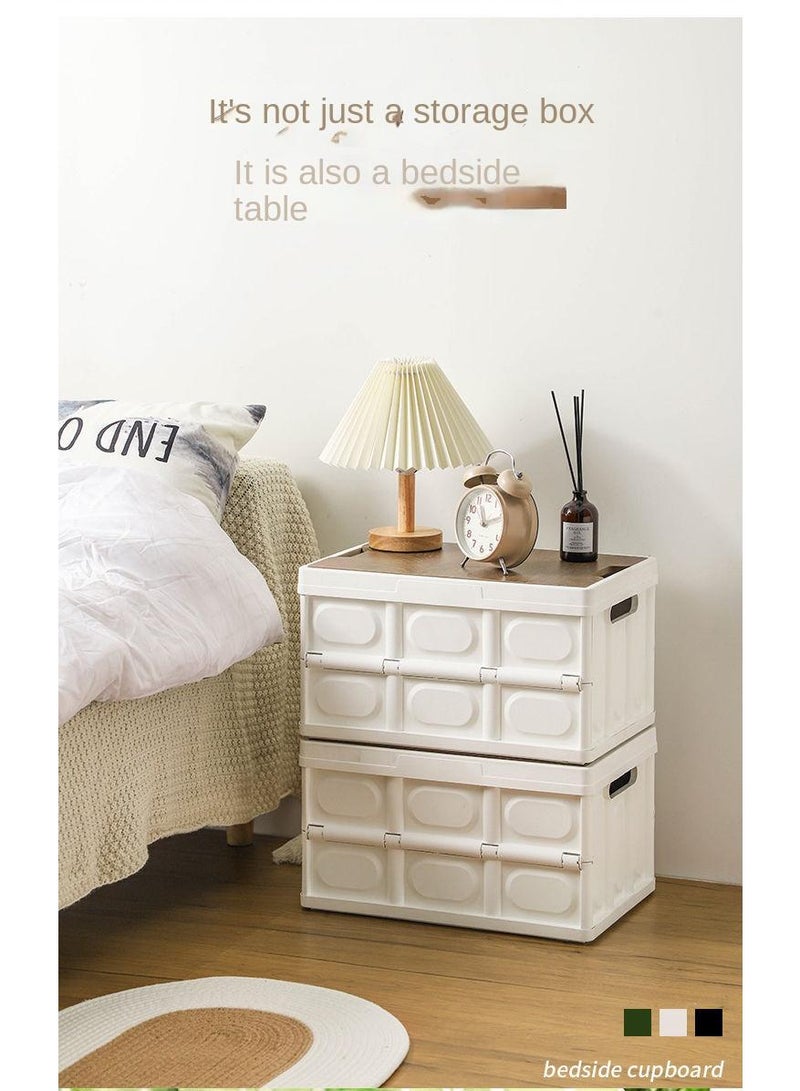1 Pcs Outdoor Storage Box Folding Thickened Storage Box Plastic Toy Storage Box Car Trunk Organizing Box Car With Waterproof Bag （White）  - Image 4
