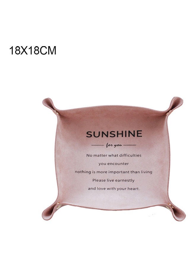 NIBEMINENT Faux Leather Multipurpose Storage Tray Pink 