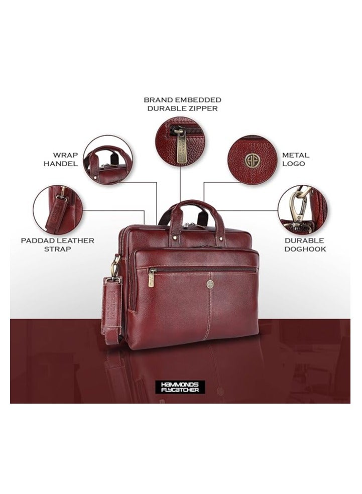 HAMMONDS FLYCATCHER Leather  Laptop Messenger Bag, Brown, Messenger Bags | 14/15.6/16 Inch Laptop|  LB127 | S2UG - Image 4