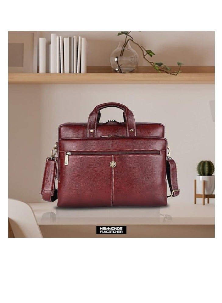 HAMMONDS FLYCATCHER Leather  Laptop Messenger Bag, Brown, Messenger Bags | 14/15.6/16 Inch Laptop|  LB127 | S2UG - Image 2