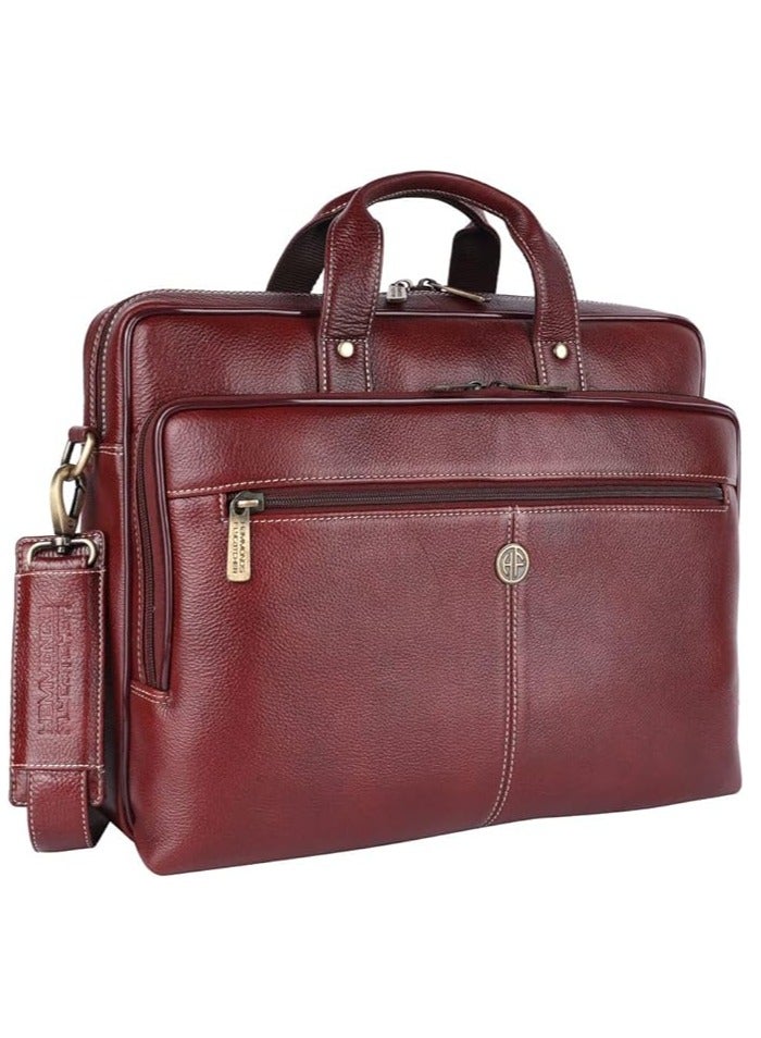 HAMMONDS FLYCATCHER Leather  Laptop Messenger Bag, Brown, Messenger Bags | 14/15.6/16 Inch Laptop|  LB127 | S2UG - Image 1