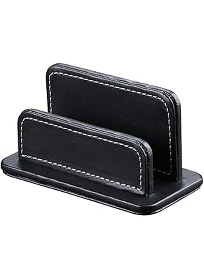 Lurrose Pu Leather Business Card Holder Case For Men Women Office Black - Image 1