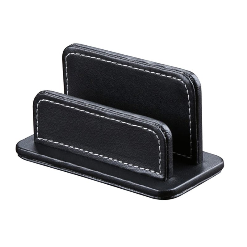 Lurrose Pu Leather Business Card Holder Case For Men Women Office Black - Image 2