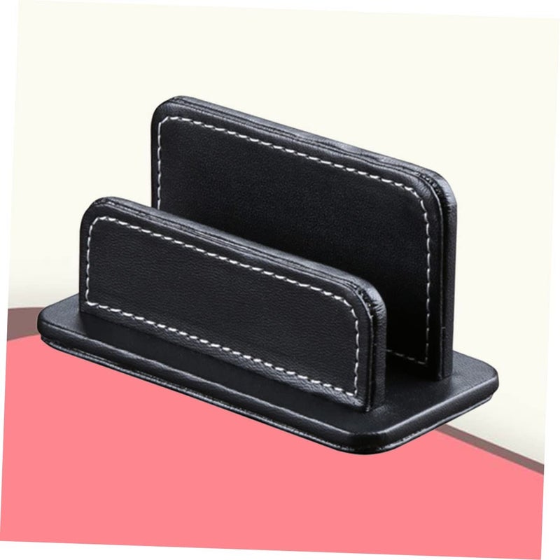 Lurrose Pu Leather Business Card Holder Case For Men Women Office Black - Image 5
