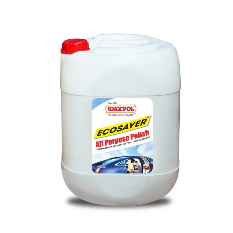 Waxpol Ecosaver All Purpose Polish 20 L for Multi Surfaces Car, Bike, Vinyl, Dashboard, Tyre, Rubber, Plastic, Leather