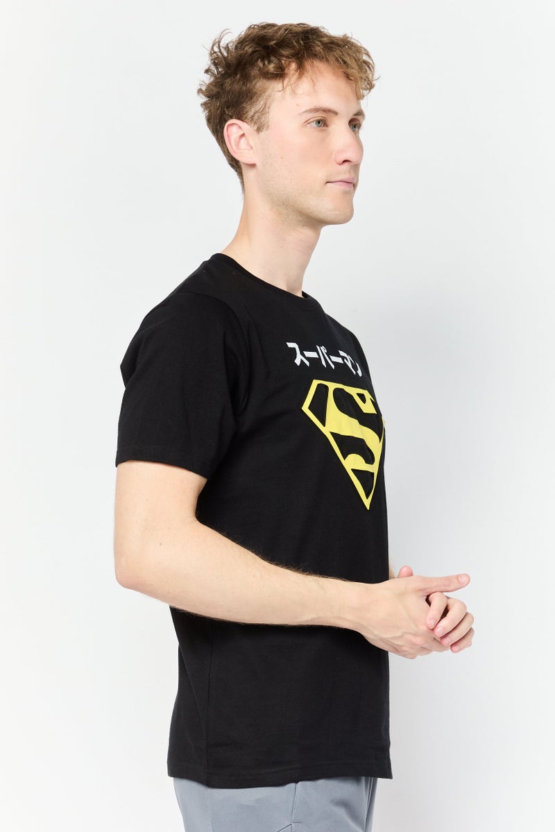SUPERMAN Men Crew Neck Short Sleeve Graphic Print T-Shirt, Black - Image 2
