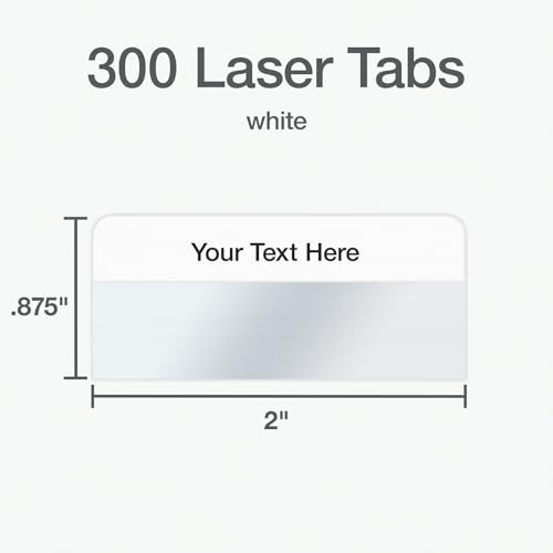 Redi-Tag Laser Printable Tabs, Permanent Index Tabs, Customizable Adhesive Labels, White, 2" x 0.875", 300 Per Pack (B39170) - Image 2