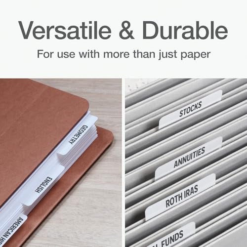 Redi-Tag Laser Printable Tabs, Permanent Index Tabs, Customizable Adhesive Labels, White, 2" x 0.875", 300 Per Pack (B39170) - Image 5